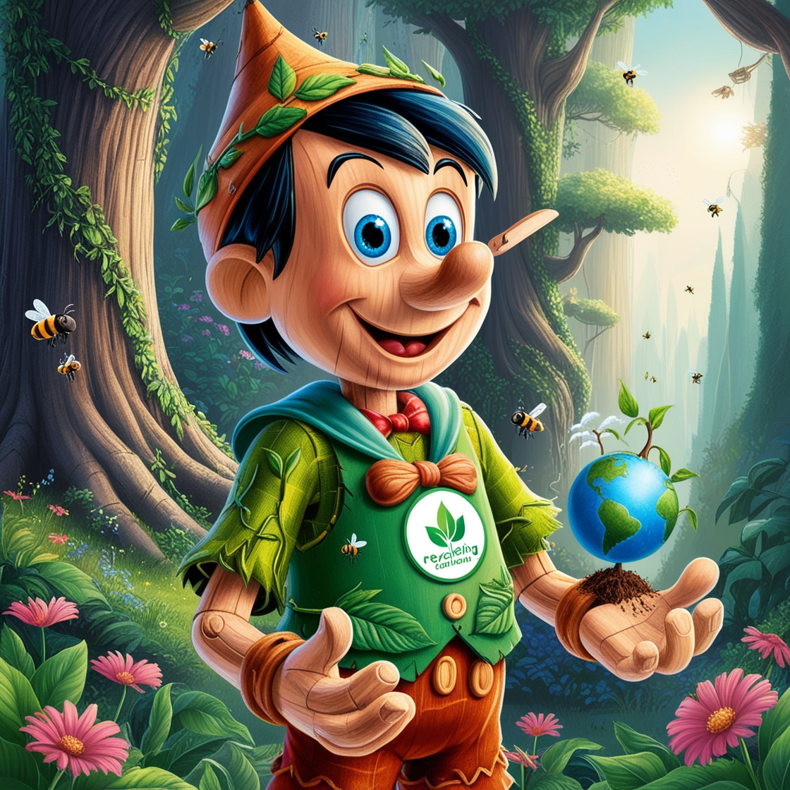 Leonardo Phoenix 09 A vibrant whimsical illustration of Pinocc 1